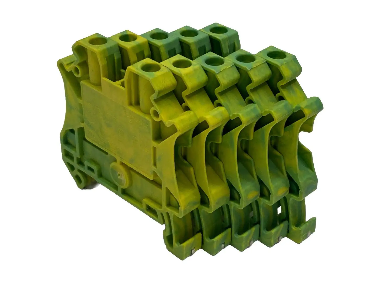 NSYTRV42PE | Schneider Electric  Ground Terminal Block Green/Yellow LOT OF 5 - Used
