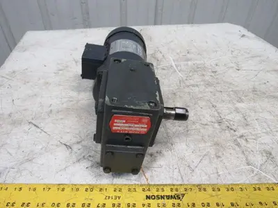 Leeson 098008.00 180VDC Electric Motor W/Hub City 40:1 Ratio Left Gear Reducer