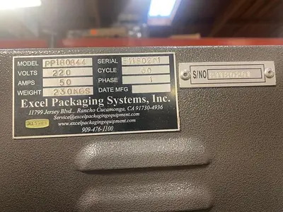USED EXCEL PACKAGING SYSTEMS PP180844 AND PP2028MK