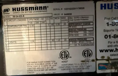 12-0073 Hussmann 14 Foot IM04 Remote Deli Island