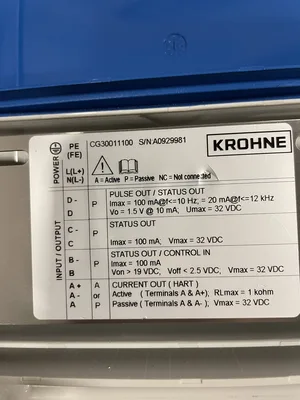 KROHNE OPTIFLUX 6000 Electromagnetic Flow Sensor/Meter 1/8” w/ IFC 300