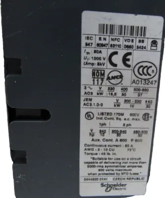 NEW SCHNEIDER ELECTRIC LC1D65 CONTACTOR