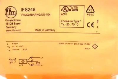NEW IFM EFECTOR IFK3004BAPKG/US-104 SENSOR IFS248