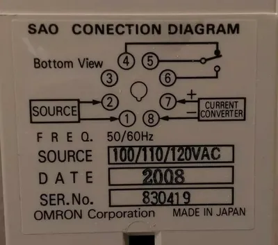 OMRON SAO-Q1N CURRENT SENSOR AC100/110/120V 5D