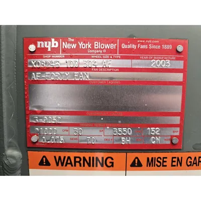 NEW NEW YORK BLOWER 304 AF-FORTY