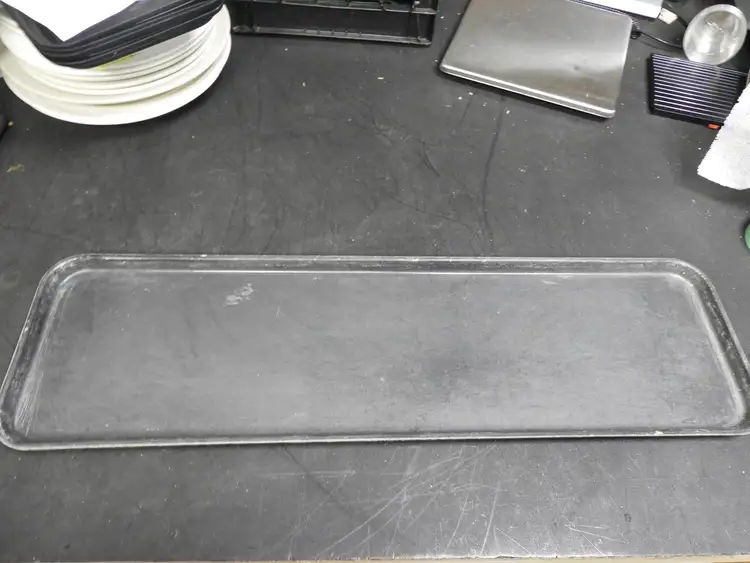 Used Falcon Restaurant Supply Used 30"x8"x1" Black Display Plastic Serving Pan Tray Smallwares Illinois US | Falcon Restaurant Supply #1376619