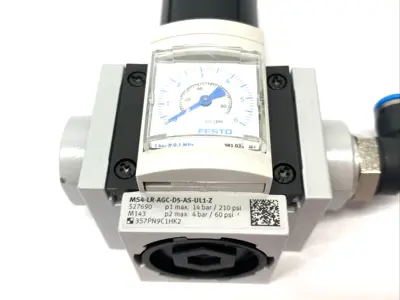 Used Festo Modular Pressure Regulator 527690 w/ 3/8" Adapters Air Pressure Regulators Michigan US | Maverick Industrial Sales #1395024