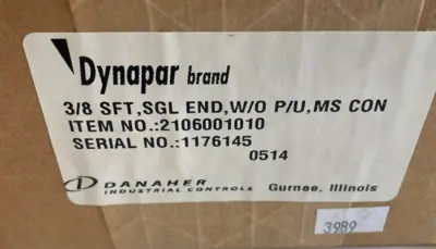 NEW DYNAPAR 2106001010 ENCODER WITH KIT 3/8 SFT, SIGAL END W/1211-15448