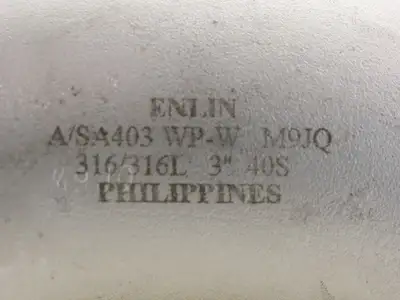 Enlin A/SA403 WP-W M9JQ 3" Butt Weld Stainless Steel 90° Elbow