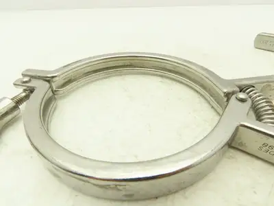 SCC 13MHHMQ-400 Sanitary Squeeze Clamp 4" Pipe With 4.8" Flange Lot of 4