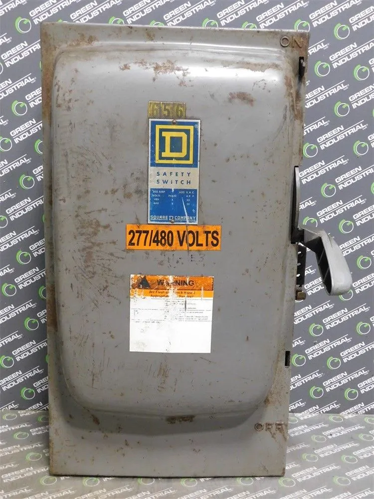 Square D H364 Single Throw Fusible Safety Switch 200 A 600VAC Ser. A1 50HP Used