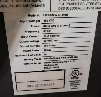 USED 2014 POWER DESIGN USA LMT-10KW-48-250T