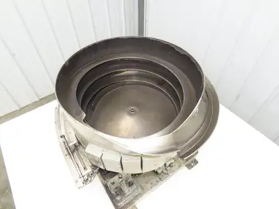 18" Vibratory Bowl Parts Feeder 115V Magnetic Coil Stainless 15/16" Wide Product