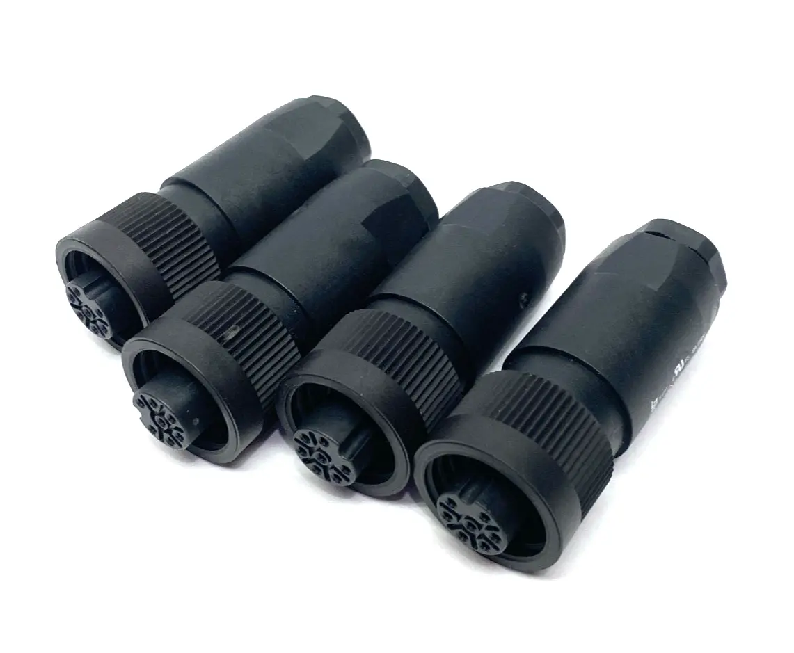 New | in-Stock BINDER Round Female Cable Connector 7-Pin 6+PE, 6.0-9.0mm LOT OF 4 Electrical Fittings Michigan US | Maverick Industrial Sales #1390800