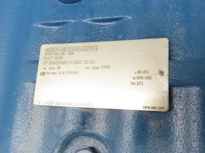 Sew Eurodrive R147 AD6 Inline Helical Gearbox 46.65 Reducer 1750/38 RPM