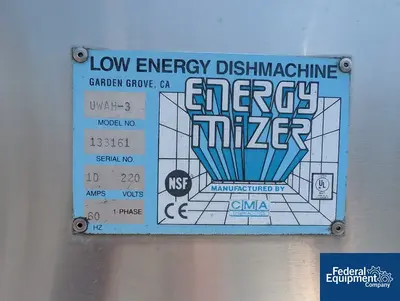 USED CMA Dishmachines CMA Engergy Mizer Commercial Dishwasher, Model UWAH-3, S/S