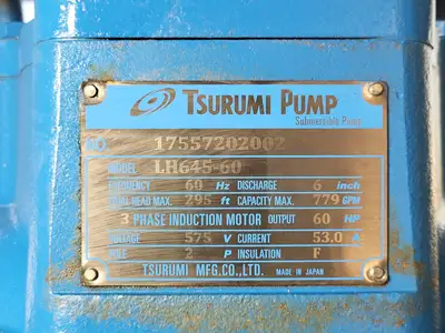 Used TSURUMI LH645-60 Pumps British Columbia CA | Lenmark #1743893