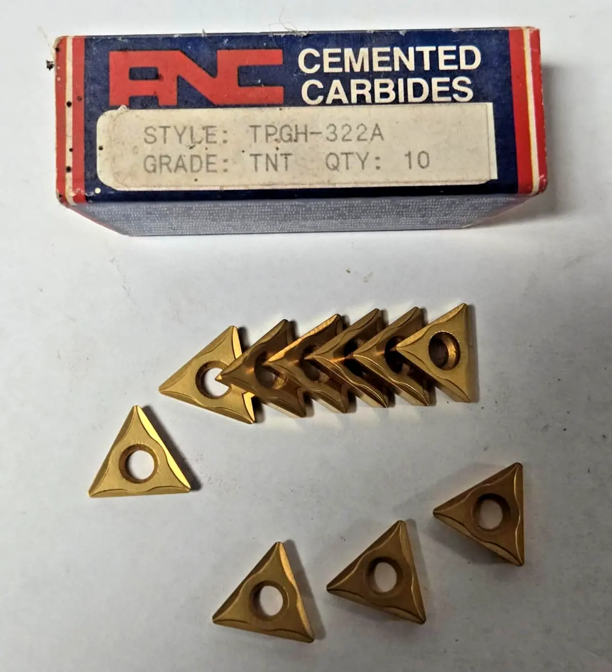 RNC Cemented TPGH 322A TNT USA Lathe Carbide Inserts 10 Pcs New