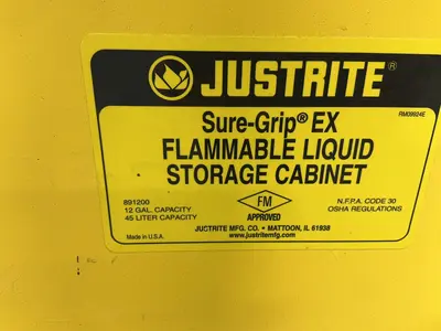 Justrite 12 Gal  Flammable Cabinet