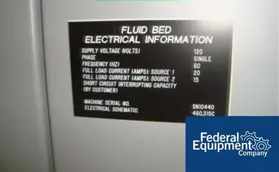 NEW Fluid Air Fluid Air 300 Liter Fluid Bed Dryer, Model 300