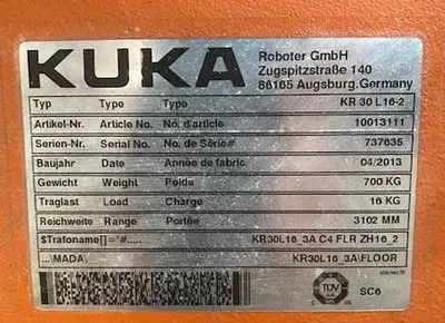 USED KUKA KR 30 L 16-2