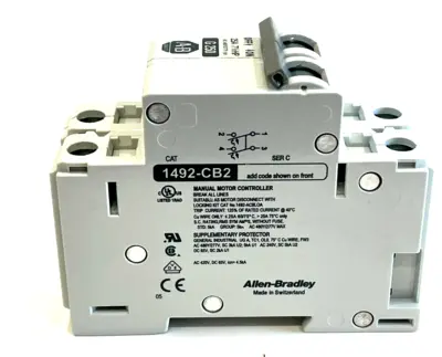 A / B 1492-CB2G250 MANUAL MOTOR CONTROLLER SER. C 1492CB2G250 NEW, SURPLUS