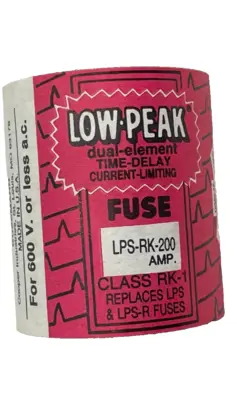 NEW BUSSMANN LPS-RK-200 LOW PEAK FUSE 600V LPSRK200