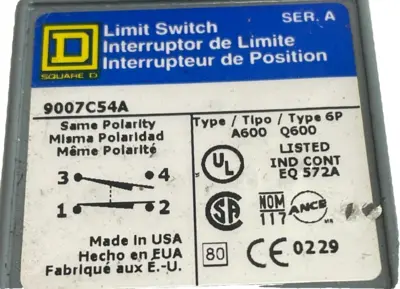 NEW SQUARE D 9007C54A LIMIT SWITCH SERIES A