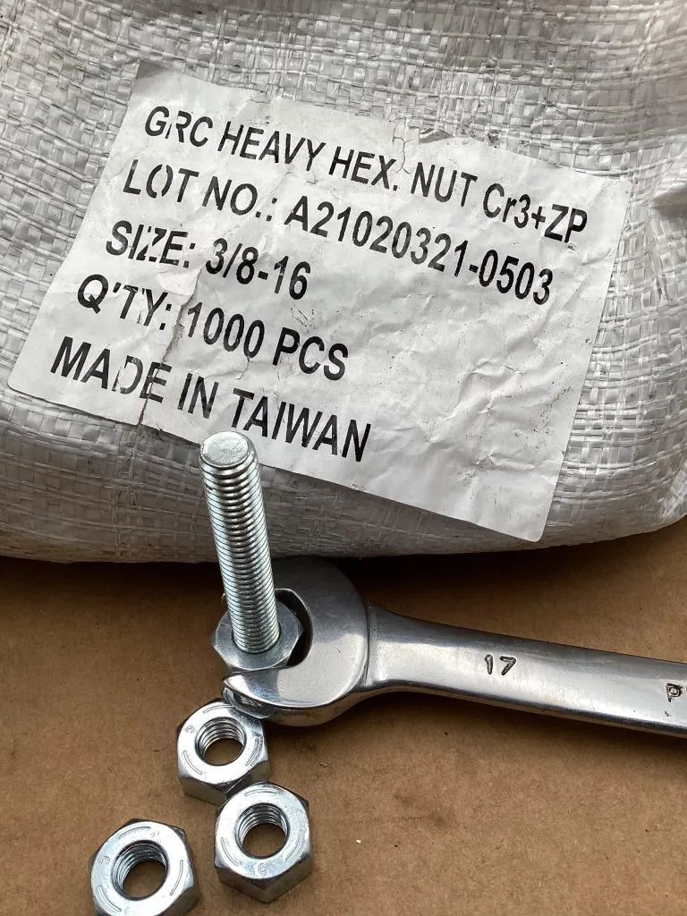 GRC Heavy Hex Nut Size 3/8-16; 17mm; 1000/Bag -NOS