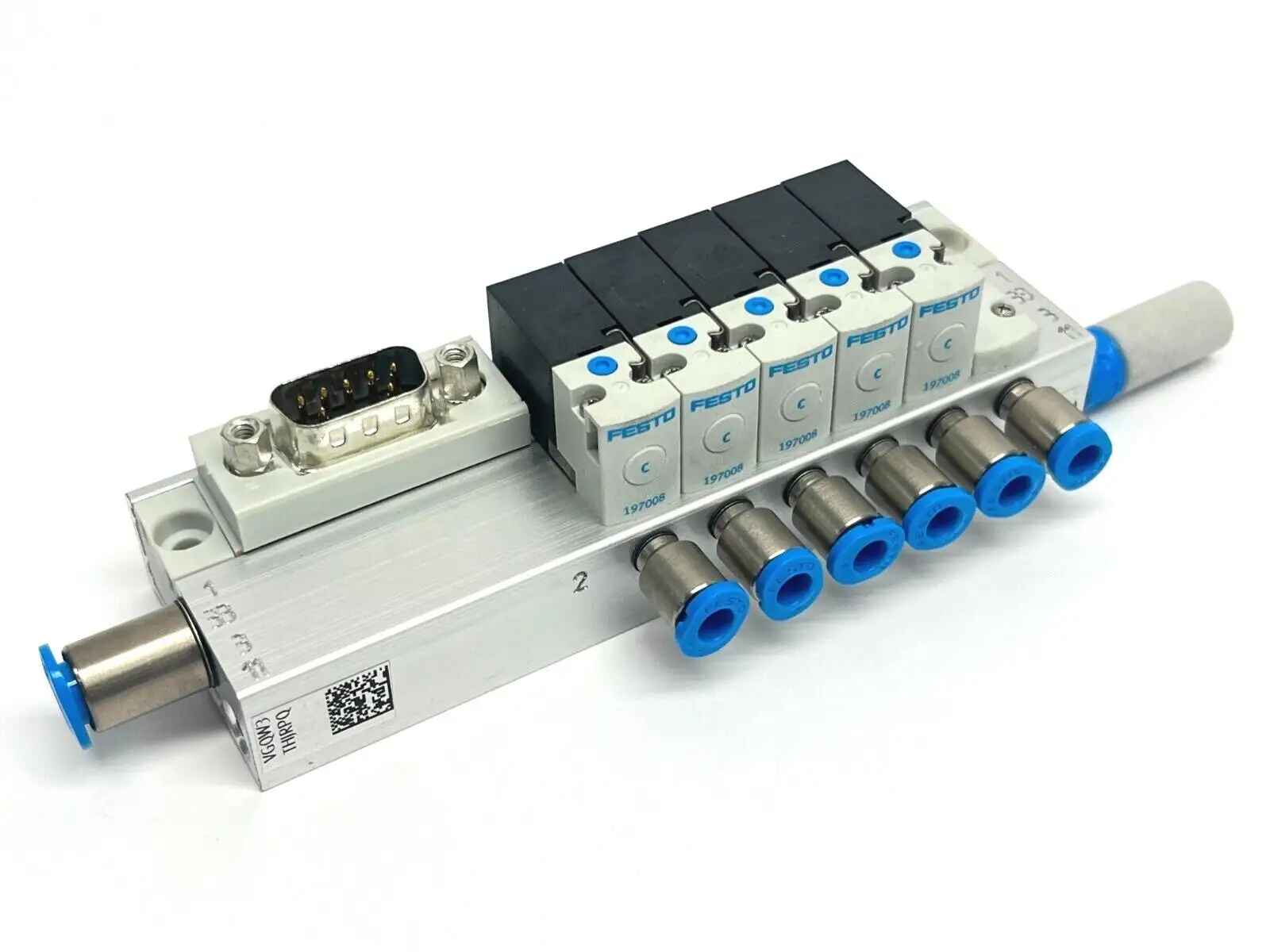 197334 | Festo MH1 Valve Manifold 6 Banks  w/ 197008 Solenoid 5 QTY - New Other
