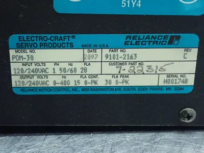 USED RELIANCE ELECTRIC PDM30