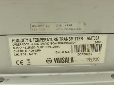 Vaisala HMT333 Humidity & Temperature Transmitter Supply 10-35VDC 20mA Output