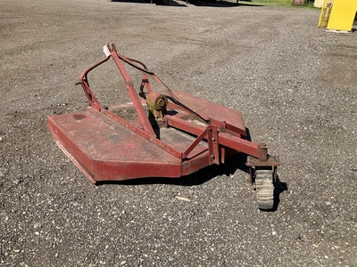 60” three point brush hog, three point mount is bent, no PTO shaft, no-flat rear caster, was able to...