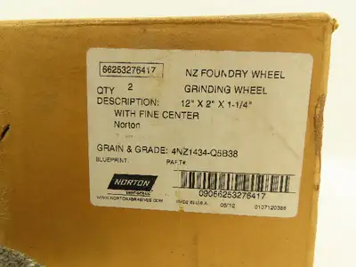 Norton  4NZ1434-Q5B38  NorZon Foundry Snagging Grinding Wheel 12"x2"x1-1/4"