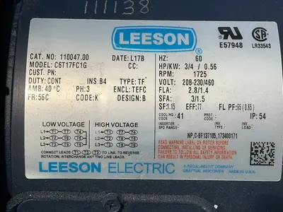 Used LEESON C6T17FC1G Motors (misc) Ohio US | HGR 24 #1507008