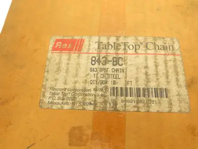 Rexnord 843-BC Tabletop Chain Guide Steel Base Roller Chain 1/2" Pitch 10'L