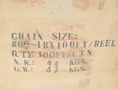 Peer 60-1RIV Roller Chain #60 Riveted Standard Duty .75 Pitch 100' Reel