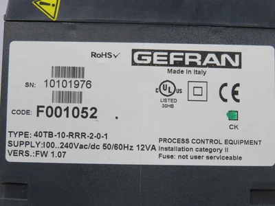 Used GEFRAN _UNKNOWN_ Temperature Controls | OCO Industrial #1624162