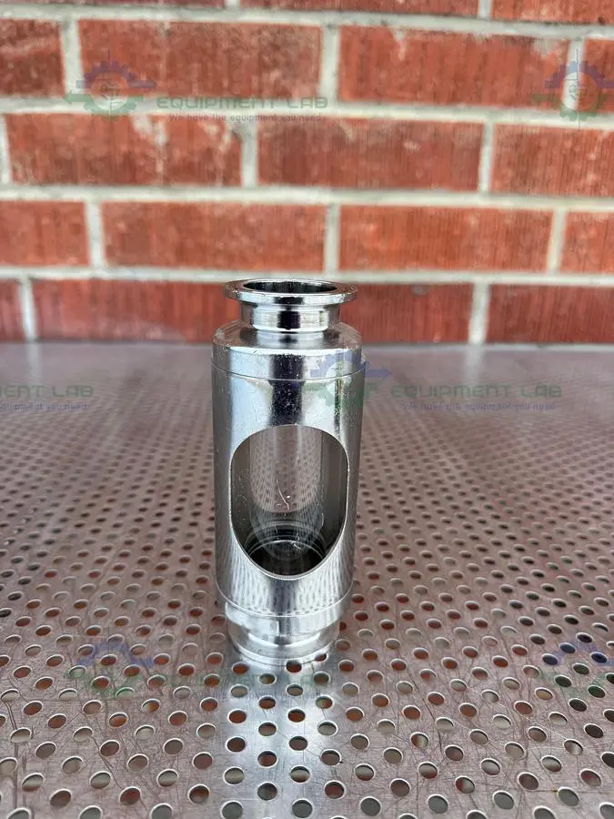 USED LOWTECH STAINLESS STEEL IN LINE SIGHT GLASS W/ 2" SANITARY FITTING