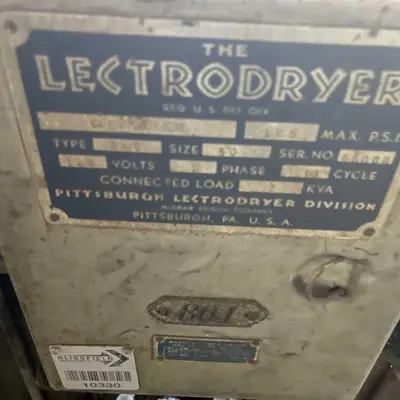 ELECTRODRYER DEHUMIDFIER TYPE BA-C SIZE 50. STOCK # 0956621