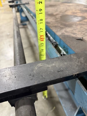 1 1/2" Steel Layout Fabrication Table Shuttle Table 23' x 10' w/ Coolant Trough