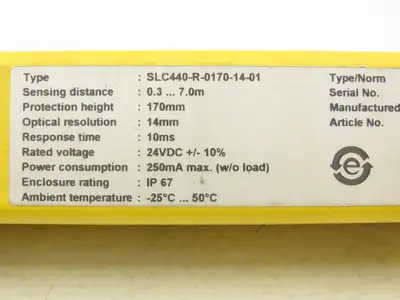 Schmersal SLC440-ER-0170 Safety Light Curtain Transmitter & Receiver Set