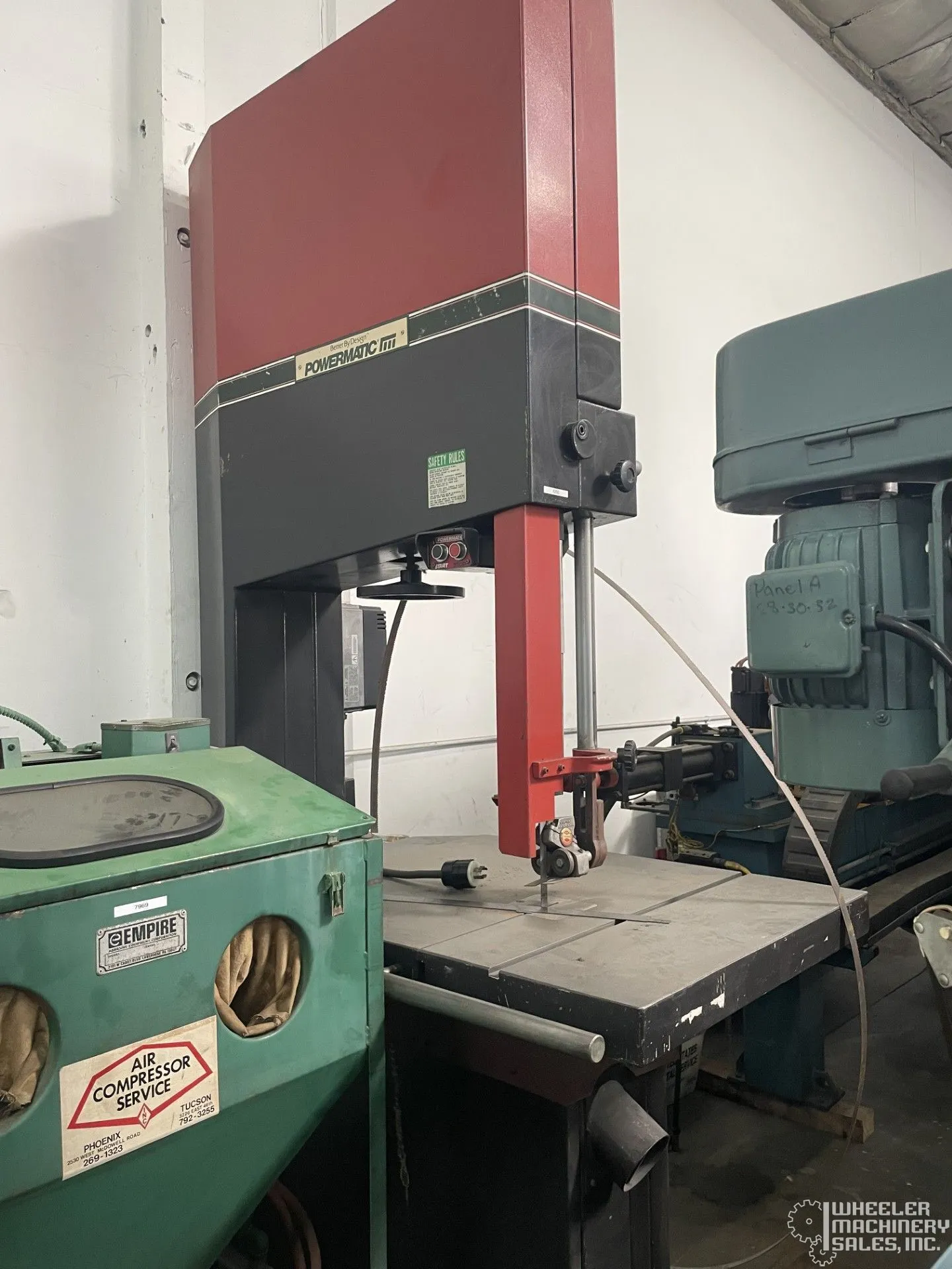 POWERMATIC BW900 HIGH SPEED VERTICAL BANDSAW 34 1/2" with Baldor Variable Speed Drive #6292
