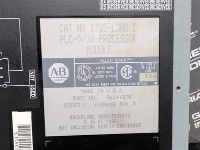 Allen Bradley 1785-L30B/C PLC-5/30 Processor Module F/W D Used