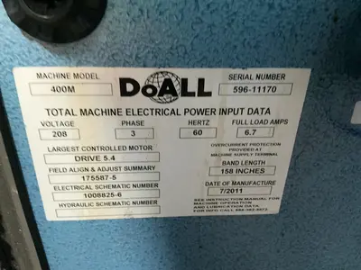 Used 2011 DOALL 400M Horizontal Band Saws Ohio US | HGR 24 #1460105