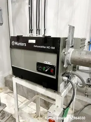 Used Bulk Salt Receiving System – 304 SS Silo, 45,000 lb Capacity, Dehumidifier, Blower, Rotary Valves – Year 2020