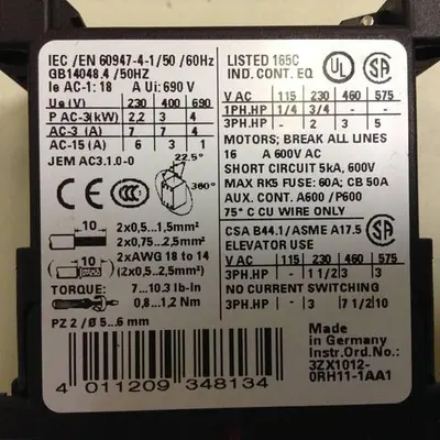 USED SIEMENS 3RT1 015-1AP61