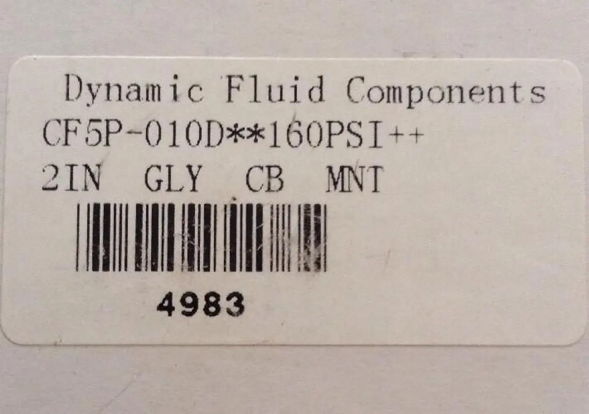 New | in-Stock DYNAMIC FLUID COMPONENTS CF5P-010D Universal Pressure Meters Ohio US | Surplus Asset Holdings #1234282