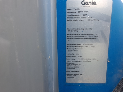 Used 2017 Z-34/22N Genie Articulating Boom Lifts Texas US | Stack Equipment #1418869
