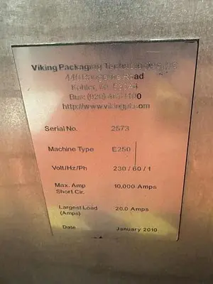 Viking model E250 vertical Form, Fill and Seal Bagger